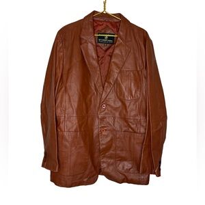 ✨🧥 Vintage Fantastic International Brown‎ Leather Blazer Jacket Men’s 46L 🧥✨